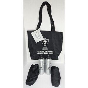 2003 Super Bowl XXXVII 37 Raiders  Football Bag And Water Bottle Lot Of 3 New